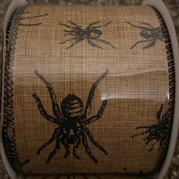 Celebrate It Halloween Decor Wire Ribbon Spiders Crafts Bows Wreaths 2.5” NEW - Picture 3 of 3